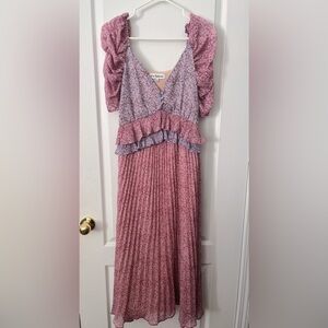En Saison Chiffon Midi Dress in Lilac Purple NWOT